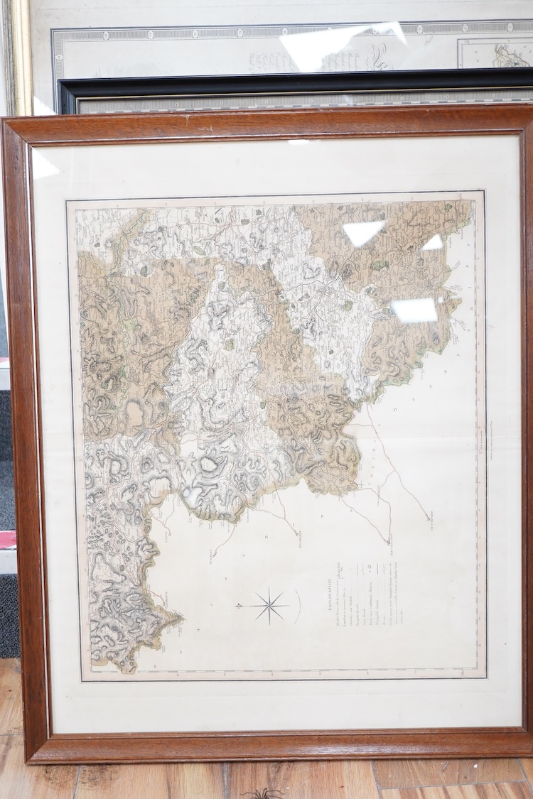 After Charles Smith (1768-1854), a set of four early 19th century engraved maps, A New Map of Yorkshire divided into Ridings & C, London, January 6th 1801, 51 x 64cm